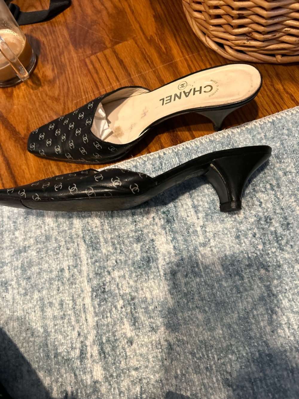 Chanel Black Logo Mules — Women's Slip-On Heels - Picture 3 of 9